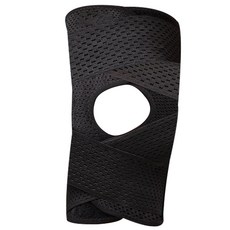 第四代半月板運動護膝,XL,黑色,透氣舒適,交叉綁帶穩固支撐,運動防護, 1個