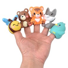 OZ TOY 橡膠手指玩偶沐浴玩具 SQ22002-5 動物A, 1套, 5種