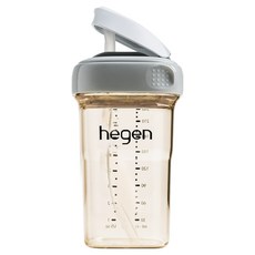 헤겐 유아용 NEW PPSU 빨대컵 240ml 느린 유속, 그레이, 1개
