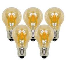 Ledison LED 2200K 에디슨 전구 4W A60, 전구색, 5개