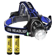 브리사 LED 충전식 헤드랜턴 SP-HL01 + 18650 배터리 1200mAh 2p 세트, 블랙, 1세트 블랙, 1세트