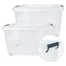 스페이스에디터 투명 베이직 특대형 리빙박스, 다크블루, 2개 다크블루, 2개
