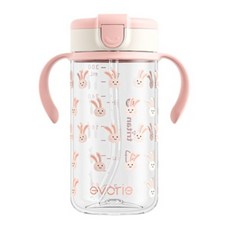 Evorie Tritan Rabbit P 吸管杯 300ml, 粉色, 1個