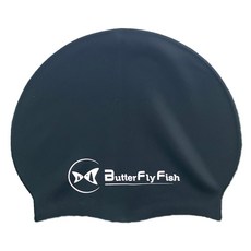 ButterFly Fish 蝴蝶魚 矽膠泳帽 低水阻/高彈性 SC2501 適用頭圍50~62cm 黑色均碼, 黑色, 均碼(23.3 x 20.5cm), 1個