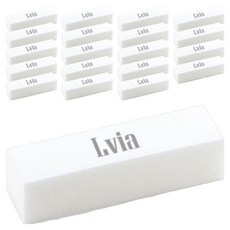 Lvia 指甲磨砂塊, 20個, 白色, 美甲護理必備