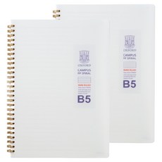 OXFORD PP線圈B5左翻80頁橫線筆記本, 2本, 白色 - B5尺寸，線圈裝訂，橫線內頁