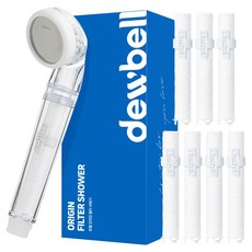 Dewbell Origin濾芯蓮蓬頭+替換濾芯 7入組, 1套, 白色