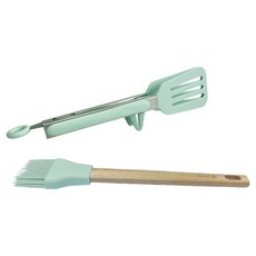 DIKE Chef醬刷&料理夾2件組 HKA800GN 食品級矽膠, 醬刷 + 料理夾, 1組, 綠色