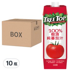 TREE TOP 樹頂 100%純蕃茄汁 晶鑽包, 10瓶, 1L