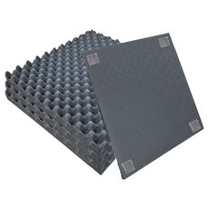 Dr.House玄關門DIY施工凝膠壁紙損傷防止雞蛋型耐燃隔音墊 50*50cm 50T, 4個, 炭灰色