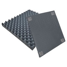 Dr.House玄關門DIY施工凝膠壁紙損傷防止雞蛋型耐燃隔音墊 50*50cm 50T, 2個, 炭灰色