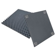 Dr.House玄關門DIY施工凝膠壁紙損傷防止雞蛋型耐燃隔音墊 25*25cm 25T, 2個, 炭灰色