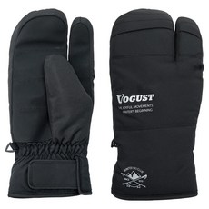 Vogust 舒適貼合滑雪板三指防寒手套 雙手穿戴組 LUPCUG06, 黑色, 1個