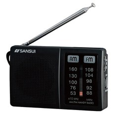 SANSUI 山水 AM FM 2波段口袋型收音機, 黑色, SRO-RV1531