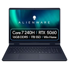 델 2025 에일리언웨어 오로라 16 코어7 인텔 14세대 지포스 RTX 5060, 인터스텔라 인디고, 1TB, 16GB, WIN11 Home, DAC16250-WH04KR