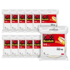 스카치 투명 테이프 550 리필 12mm x 20m, 12개