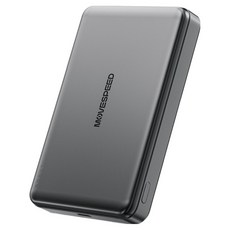 무브스피드 Qi2 30W 맥세이프 무선 충전 보조배터리 10000mAh, 티타늄 그레이, MSP04
