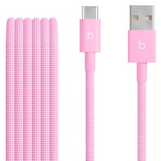 Apple Beats A타입-C타입 우븐 케이블 MK8R4ZP/A, 1.5m, 파워 핑크