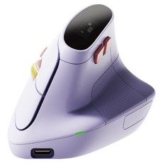 한성컴퓨터 OfficeMaster 3모드 경량 저소음 버티컬마우스, 퍼플하트, VM350