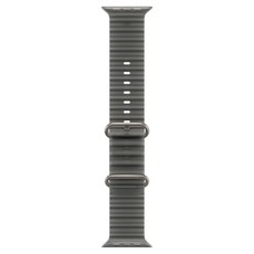 Apple 정품 애플워치 오션 밴드, 트랜스루센트 블랙 / 내추럴 티타늄, 49mm, Regular, 1개