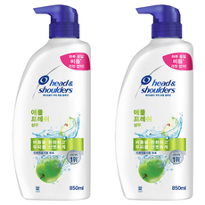 헤드앤숄더 애플 프레쉬 두피 샴푸 깨끗하고 상쾌한 향, 850ml, 2개