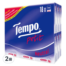 Tempo 4層迷你紙手帕18入, 柔韌耐用, 18包, 2袋