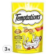 템테이션 고양이 맛있는 닭고기맛, 75g, 3개