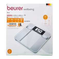 Beurer 德國博依 身體組成體脂計, 可測量體重/體脂率/肌肉率/水份率/BMI值, BG 13, 1個