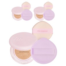 아임미미 원더 벨벳 래스팅 쿠션 15g 21호 + 빅 퍼프 세트, 01 아이보리, 3개