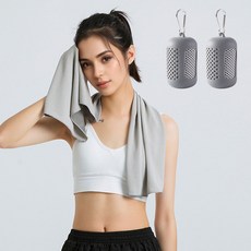 헨센 휴대용 스포츠 슬림 타올, 그레이, 2개 헬스/요가용품