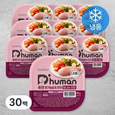듀먼 전연령용 닭가슴살 & 연어 빛나는 피모 강아지 화식사료 (냉동), 닭, 50g, 30개