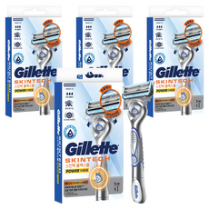Gillette 吉列 2024 Skin Tech Power Handle刮鬍刀, 4個, 1入