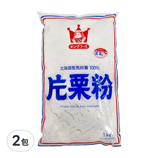 王印 King Foods 片栗粉, 北海道產馬鈴薯 100%, 1公斤, 1kg, 2包