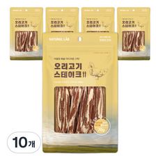 내츄럴랩 강아지 건강한육포 스테이크, 오리, 70g, 10개