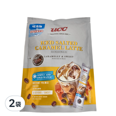 UCC 冷泡鹽味焦糖風味拿鐵, 128公克 (16公克X8包), 焦糖香甜, 平衡甜感, 16g, 8包, 2袋