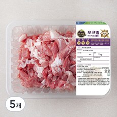 포크빌 한돈 뒷다리 찌개용 (냉장), 1kg, 5개