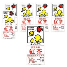 KIKKOMAN 龜甲萬 豆乳 紅茶風味, 契約栽培丸大豆使用，濃郁的阿薩姆紅茶風味, 1L, 6入