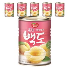 동원 백도 과일통조림, 400g, 6개