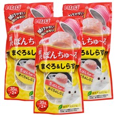 INABA 啾嚕 CIAO 豪華果凍杯, 寒天果凍 Q彈質地方便餵食 不沾手, 鮪魚 + 吻仔魚, 70g, 3包