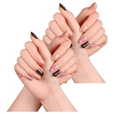 VAVACOCO 美甲貼 Star Sign One Set, 黑金粉色大理石 美甲貼紙, 2組