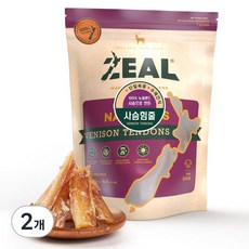 질 ZEAL 뉴질랜드산 강아지 수제간식 오래먹는간식, 사슴힘줄, 125g, 2개 - 흑염소뿔