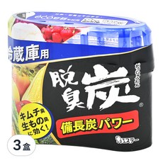 ST 雞仔牌 脫臭炭 冷藏室用, 搭配備長炭與活性炭的消臭劑, 強力除臭, 140g, 3盒
