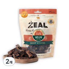 질 ZEAL 뉴질랜드산 강아지 수제간식 소고기육포, 소고기, 125g, 2개 - 에스카본부