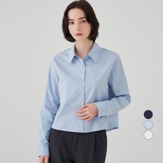 ELLEPARIS 여성용 세미크롭 릴렉스핏 데일리 셔츠