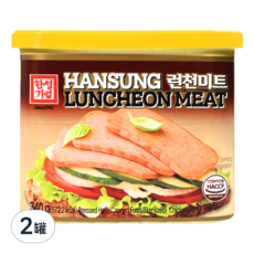 HANSUNG 韓式經典午餐肉 340g*2罐組, 鹹香夠味，口感鮮嫩多汁，快速料理，美味隨時享用, 2罐