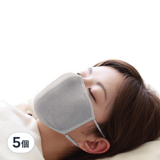 alphax 純蠶絲睡眠保濕口罩，附收納袋，男女兼用, 灰色, 5個