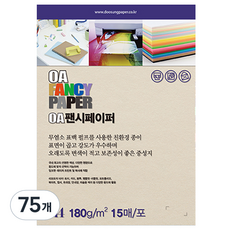 두성종이 OA 팬시페이퍼 컬러복사지 흰미색 180g R01, A4, 75개