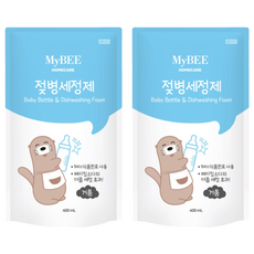 마이비 젖병세정제 거품형 리필, 400ml, 2개
