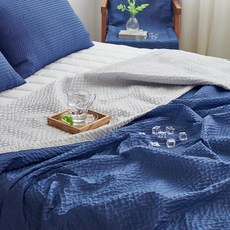 comet Home夏季用泡泡紗薄被, 海軍藍