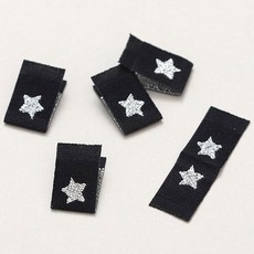 星星圖案標籤, 銀色, 20入